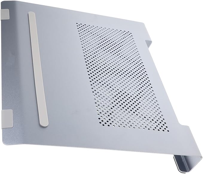 Aluminum Alloy Laptop Cooling Pad Ventilated Support Stand with Quiet USB Fan for Gaming and Office Use Under 17.3 Inch Gray
