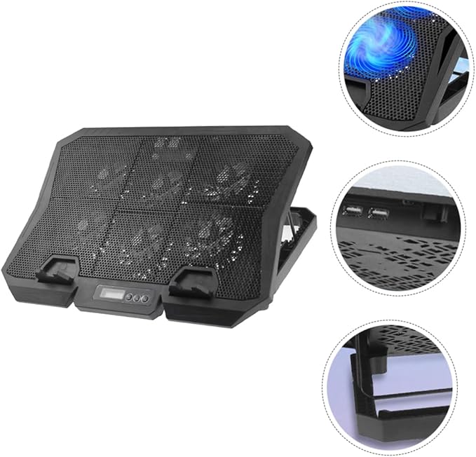 Laptop Stand Cooling Fan Laptop Cooler Holder for Ergonomic Use Office Sturdy Design to Reduce Neck Strain and Comfort