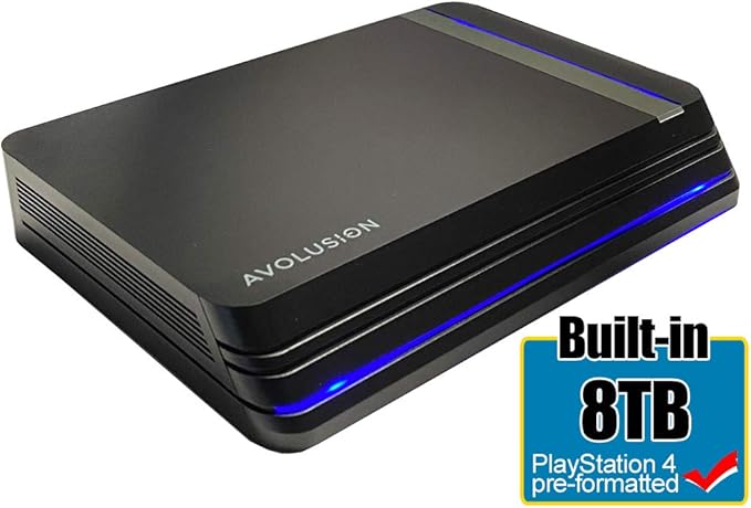 Avolusion HDDGear Pro X 8TB USB 3.0 External Gaming Hard Drive (Pre-formatted for PS4 Pro Slim Original) (Renewed)