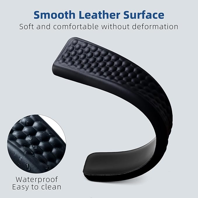 Keyboard Mouse Wrist Rest Pad Comfort Memory Foam Wrist Rest with Non-Slip Silicone Base Leather Surface Ergonomic Keyboard Mouse Wrist Support for Typing Pain Relief (Matte Black)