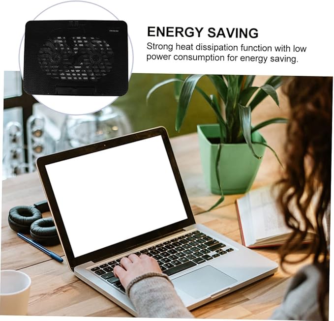 Portable Laptop Cooler with USB Powered Fans Durable Notebook Cooling Mat for Efficient Heat Dissipation Black Color Easy to Install Cooling Stand