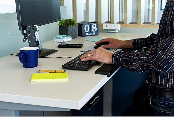3M Gel Wrist Rest for Standing Desks Wraps Around Edge of Desk for Comfort Non-Slip Back Stays in Place (WR200B)