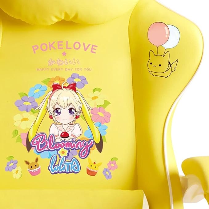 Game Chaire-Sports Game Seat Cute Computer Chair Home Office Anchor Broadcast Chair Professional Racing Chair Yellow-E
