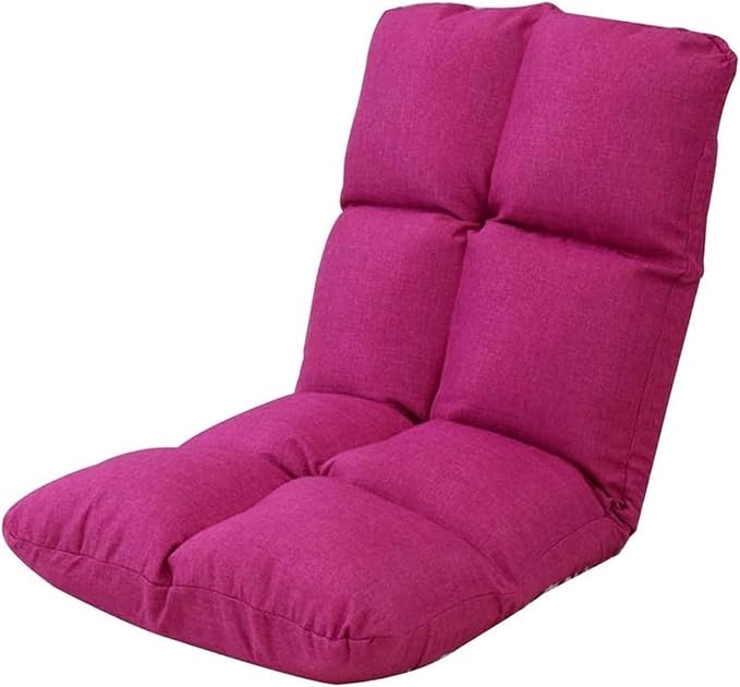 ELEFOCUS Folding Sofa Chair Folding Floor Chair Single Lounger Sofa 5 Gear Adjustment Floor Sofa for Balcony Bay Window(Red)