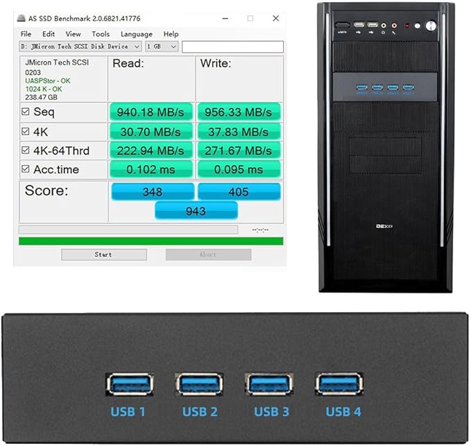 CY 10Gbps USB 3.1 Type-A HUB 4 Ports Front Panel to Motherboard Type-E Connector Cable 10Gbps for 5.25 CD-ROM Bay Tray