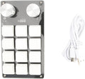Macro Keyboard One Handed Programmable 12 Key Mechanical Keypad for Office Gaming Lab (Black White) (Black White)