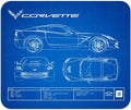 C7 Corvette Stingray Blueprint Mouse Pad - Non-Slip Desk Mat with Stable Rubber Base for Desktop - Officially Licensed by GM