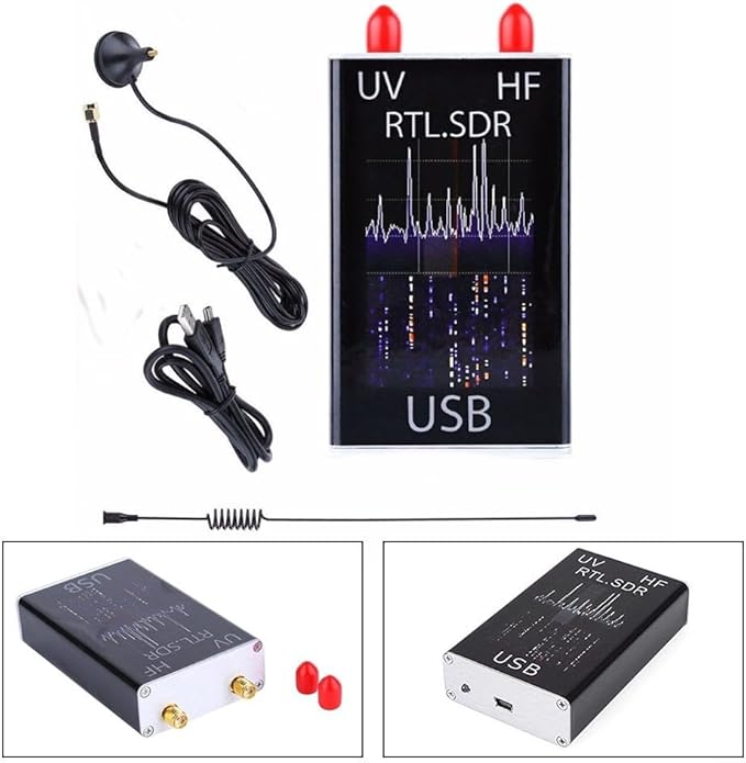 For RTL-SDR USB Tuner Receiver with R820T2+RTL2832U Chipset 100 kHz–1.766 GHz Wideband Coverage for Ham Radio Spectrum-Analysis NOAA Weather Satellites FM/DAB/AM/VHF/UHF Reception