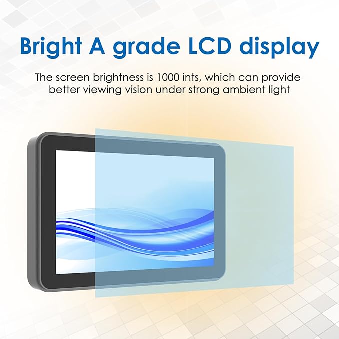 10.1 Inch 1000 Nits Sunlight Readable Multi Touch PCAP Open Frame Touch Screen Monitor Industrial LCD Display with 1280x800 Black