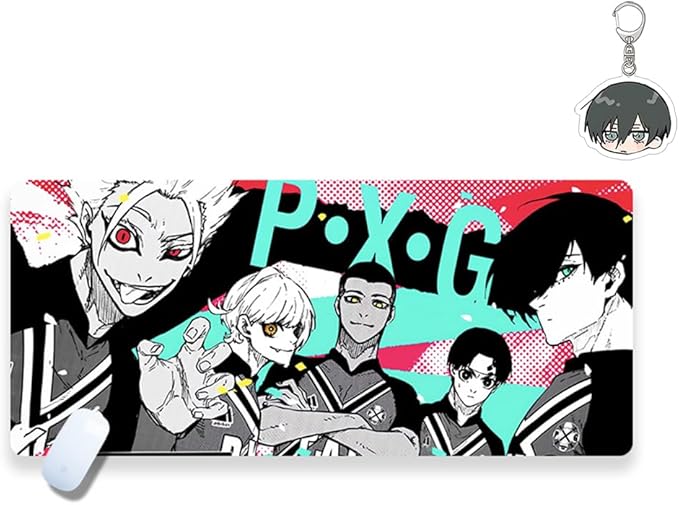 Blue Lock Mouse Pad Large Gaming Desk Mat Kawaii Non-Slip Rubber Base Anime Mousepad Multiple Sizes (A2331.5 x 11.8 inches)