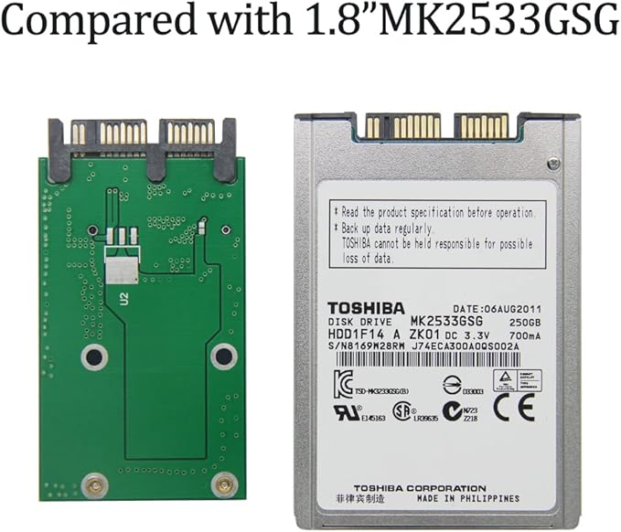512GB MS02 MicroSata uSATA 1.8inch SSD Compatible with DELL XT1 XT2 IBM X300 X301 T400S T410S Replace MK1229GSG MK1629GSG MK2529GSG 1.8 HDD (512GB)