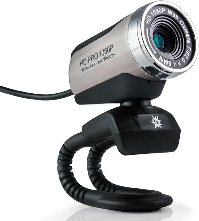 USB 2.0 HD Pro Widescreen Video Full 1080p Webcam with Built in Microphone and Flex Stand for Windows PC Laptops and Apple OS X