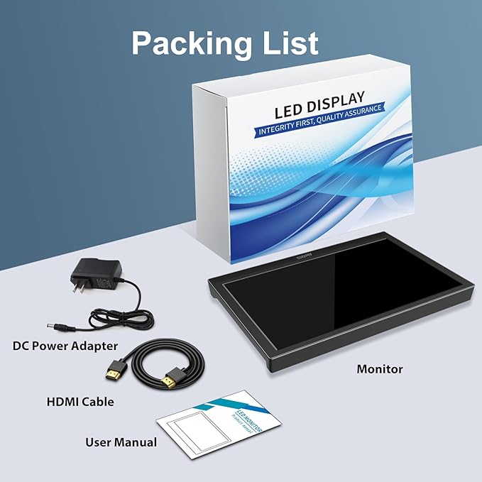 Portable Monitor 13.3 Inch HD 1366 * 768 External Laptop Monitor HDMI Travel Monitor for Computer/PS3/PC/Switch Built-in Speakers &amp Kickstand