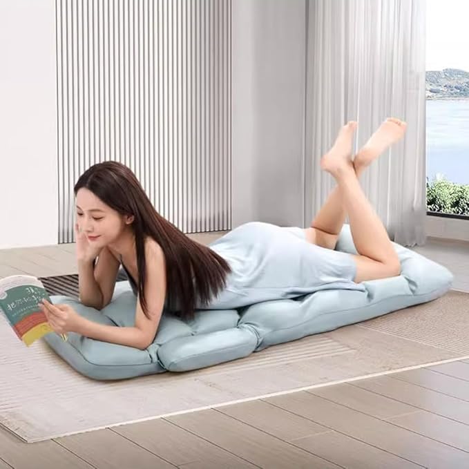 ELEFOCUS Adjustable Floor Gaming Chair Foldable Lazy Sofa Recliner with Armrest Comfy Chaise Lounge Bed Sleeper for Bedroom(Grey)