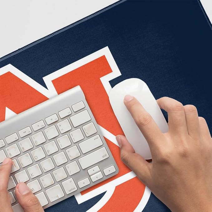 Auburn University Tigers Primary Logo Large Gaming Mouse Pad Desk Mat with Stitched Edges Non-Slip Base for Gamer Home and Office 31.5 x 15.7