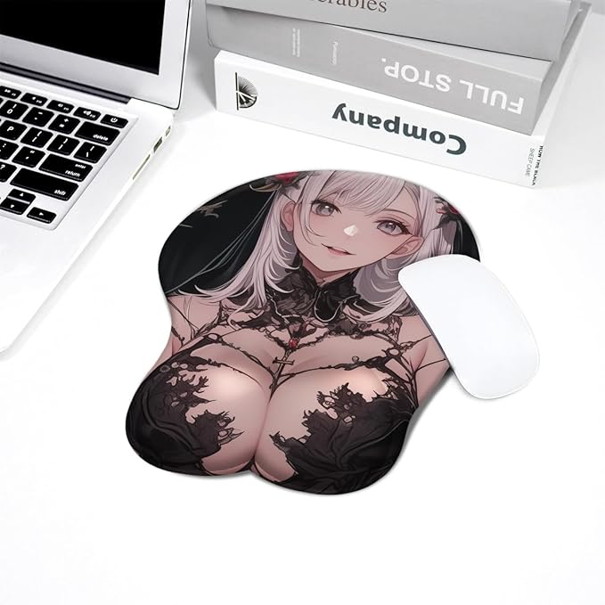 Japanese Style 3D Chest Mouse Pad with Soft Gel Wrist Support Anti-Slip Base for Anime Gaming Mouse Pad Computer Accessroies Silly Gift (Thorn Queen)