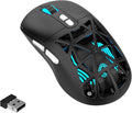 FD Wireless Gaming MouseRechargeable RGB Programmable Macro Mouse10000 DPITri-Mode 2.4GHz/BT 5.0 with Wired3.7V 500mAh Built-in Battery for Laptop Desktop PC MacBook Chromebook - Black