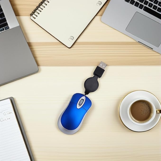 Veemoon 3pcs Mini Retractable USB Mouse Ultra Compact Laptop Mouse Portable Wiredmouse for PC Laptop Computer Home Office Outdoor Travel - Plug &ampAmp Play Corded Silent