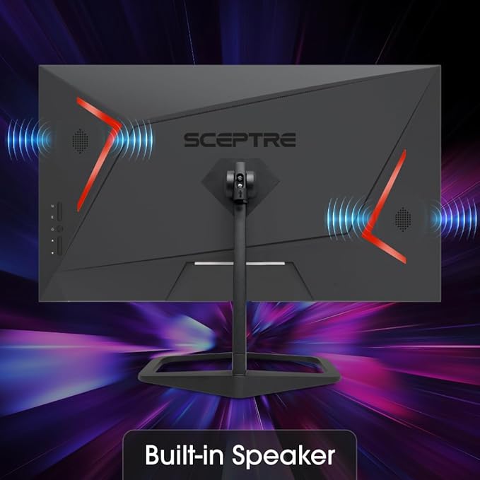 Sceptre New 25-inch 1ms Gaming LED Monitor HDMI DP (DisplayPort) up to 240Hz Build-in Speakers Machine Black 2025 (E255B Series)