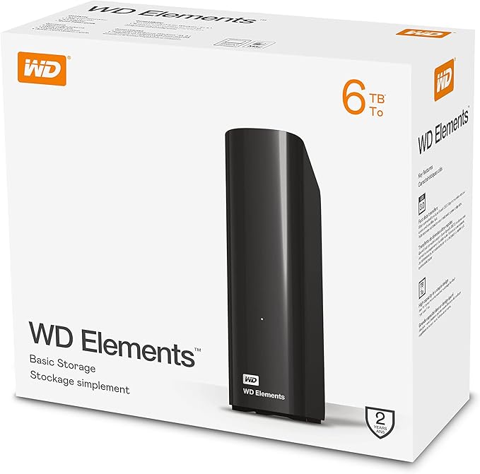 WD 6 TB Elements Desktop External Hard Drive - USB 3.0 Black