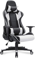 Adult Gaming Chair Ergonomic Massage Chair Modern Carbon Fiber Desk Chair Large Gaming Chair Teenage Gaming Chair (Red) White
