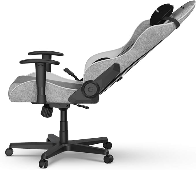 DXRacer Formula L Ergonomic Gaming Chair for Adults Reclining Video Office Computer Gamer Chair with Lumbar Support and Headrest (Water-Resistant Fabric Gray White)