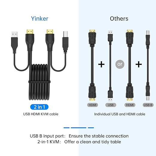 16 Port KVM Switch HDMI 4K@30Hz HDMI Rack Mount KVM Switch w/ 16 Pcs KVM Cables Support 4 USB 2.0 Devices &amp HDCP 2.2 &amp Remote Control for 16 Computers/Servers