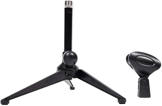 Audiosavings Bundle: Samson M10 Dynamic Metal Microphone+Detachable XLR/1/4 Cable+Mic Clip+Stand Bundle with Rockville RDTS Adjustable Height Studio Desktop Tripod Microphone Stand (2 Items)