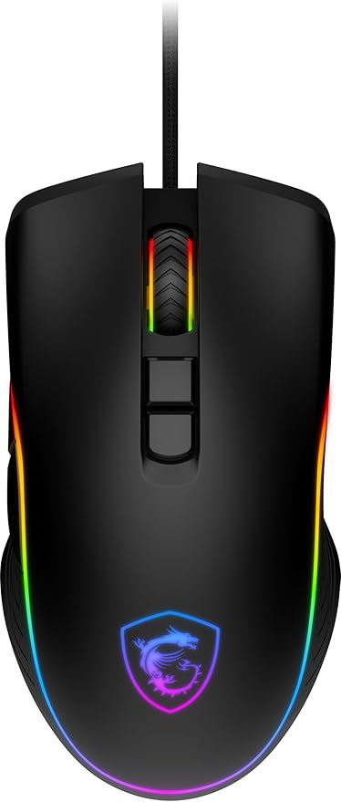 msi Forge GM300 Lightweight Gaming USB RGB Adjustable up to 7200 DPI Desktop Laptop Gaming MouseBlack