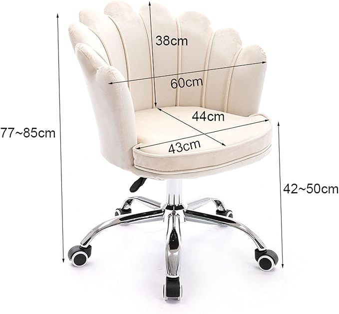 Velvet Dresser Chair Ergonomic Office Game Chairs Bedroom Swivel Recliner Chair with Adjustable Sit Height Home Chair Living Room for Gaming