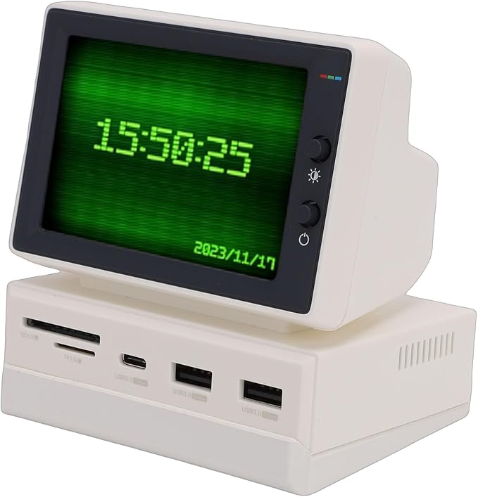 ASHATA 2026 Upgrade 3.5 Inch Mini PC Screen HD Secondary Screen Temperature Display with USB Hub for Laptop Computer Speed Temperature Photo Slideshows