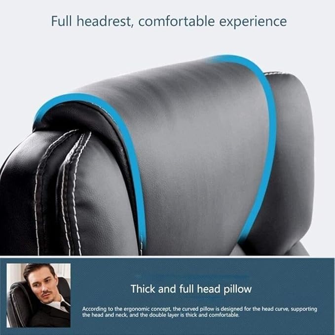 Ergonomic High-Back Office Chair with Footrest PU Leather Gaming Desk Chair Reclining 150° Adjustable Height 330lbs