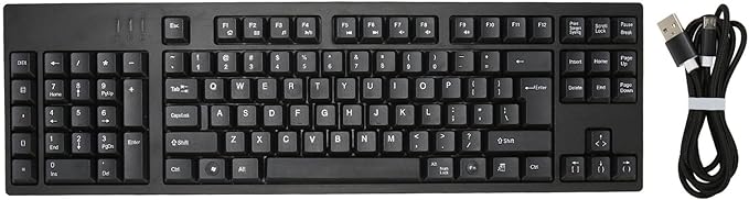 Acogedor USB Wired Left Handed Keyboard with 2 USB Hub 109 Keys Ergonomic Keyboard with Left Hand Number Pad for Home Office