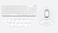 Mouse Pad with Wrist Rest Soft Cloud Gel Keyboard Mouse Pad Set with Hand Wrist Support Cute Non Slip Office Desk Accessories for Comfort/Pain Relief/Computer/Laptop (2Pc Clear Cloud)