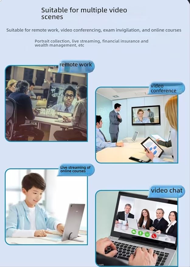 High-Definition Network Camera 1080P 2K USB Computer Camera Touch-up Beauty Lighting Suitable for Online Teaching Live Streaming Remote Meetings and Video Calls (2K)