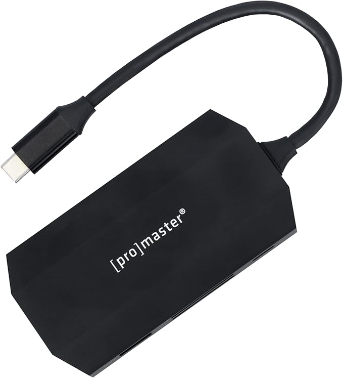 ProMaster USB-C Card Reader &amp Hub for Two SD Cards (Model 79962)