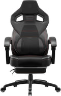 Dowinx Gaming Chair with Footrest Big and Tall Gaming Chair for Heavy People Gamer Chair for Adult with Massage Ergonomic Gaming Chair with headrest Computer Game Chair for 200lbs Black