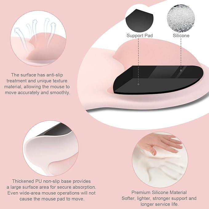 MOSISO Wrist Rest for Keyboard Mouse Pad Set Large Gaming Deskpad&ampCircle Curved Mousepad&ampKeyboard Wrist Rest&ampCoaster Ergonomic Non-Slip Mousepad&ampEasy Typing Pad with Silicone Lining