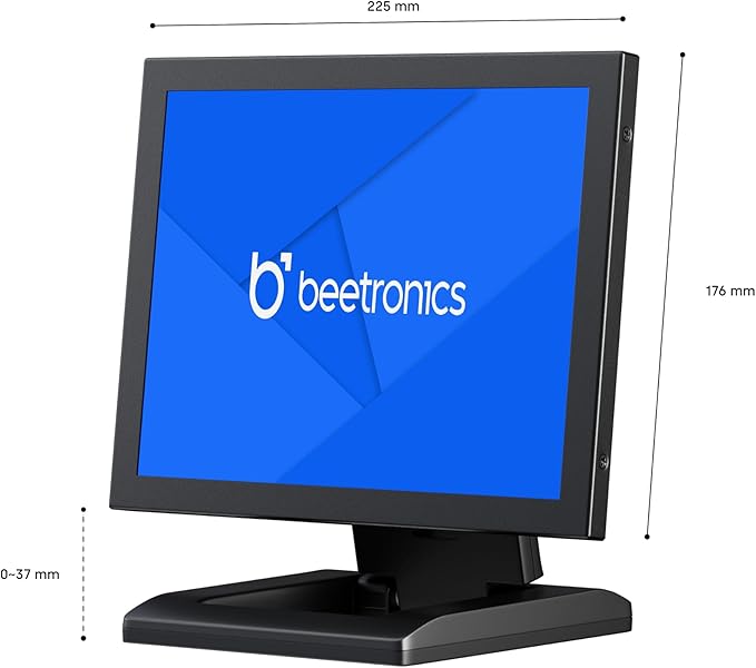Beetronics 10 Inch Full HD IPS Monitor - Professional Industrial-Grade Display | HDMI VGA BNC RCA Inputs | Durable Metal Housing Matte Screen 4:3 Aspect Ratio Wide Viewing Angle - 10VG7M