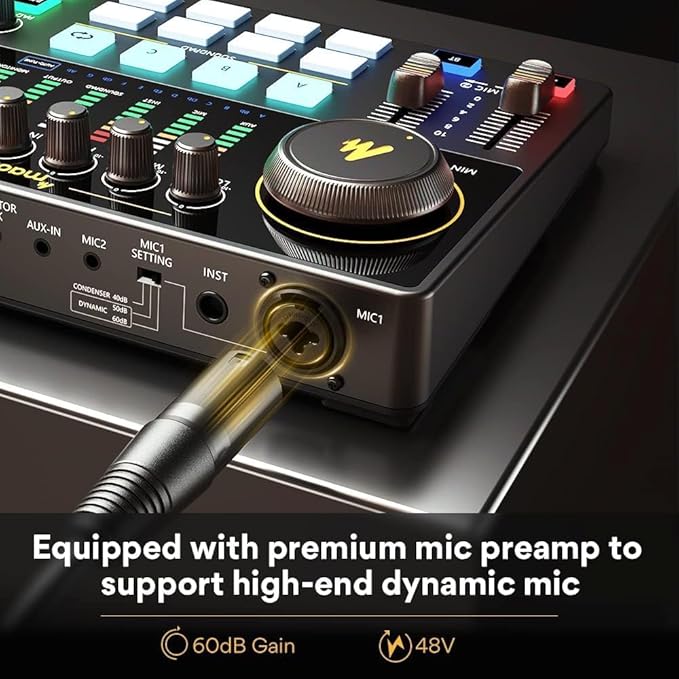 MAONO XLR Podcast Dynamic Microphone Cardioid Studio Mic with Boom Arm for Vocal RecordingStreamingGaming Voice Isolation Technology Metal Mic Works for Audio Interface Mixer