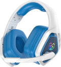 Tatybo Wireless Gaming Headset for PC Ps5 Ps4 2.4 Ghz USB &amp Type-C Gaming Headphones with Microphone 30H Battery Bluetooth Headphones for Switch Laptop Mobile Mac (Blue White)