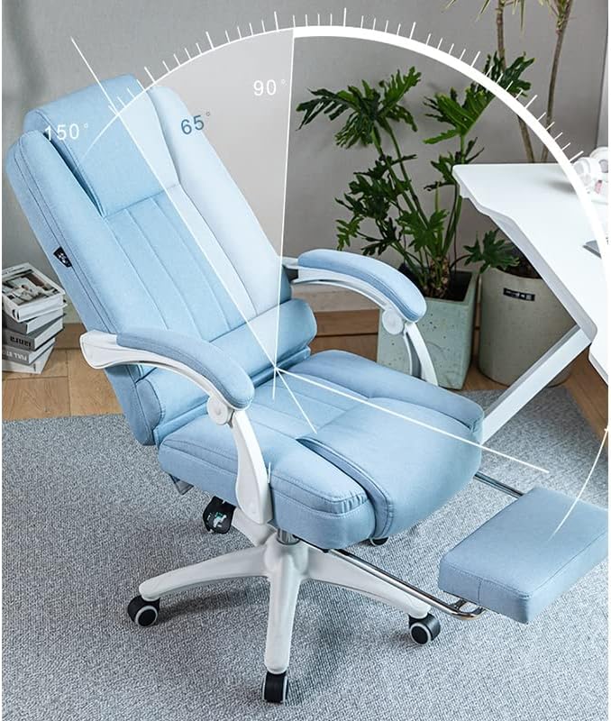 Office Chair Gaming Chair Computer Chair Fabric Computer Chair Soft Office Chair Reclining Girl Cotton Chair 360 Degree Rotating Game Chair Rest Chair