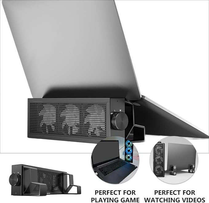 RGB Gaming Laptop Cooling Pad Speed Fans Heightened Stand Ergonomic Heat Dissipation Rack for Overheating Prevention and Comfortable Office Use