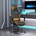 SKM Massage Gaming Chair with Footrest Black and Orange Fabric (Weight-16KG)