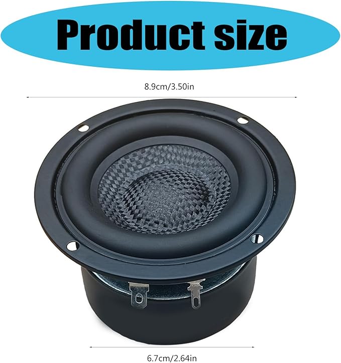 Waterproof 3inch Glass Fiber Cones Woofers Subwoofer HiFi Speakers Low Frequency Powerful Bass 4Ohm 25W