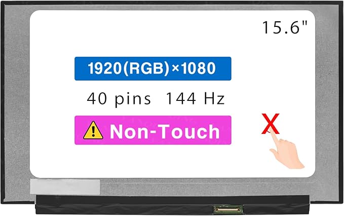 15.6 Screen Replacement for Dell G15 5510 5511 5515 5520 5525 P79F P79F001 FHD 1920x1080 40 pin 144Hz LCD Non-Touch Screen Display Panel