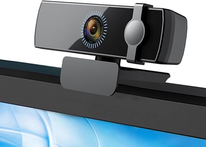 Facials Recognition Webcam 1080P Auto Focuses 120° Wide Angled USB Camera with 360 Rotations Builts in Noise Reductions Mics Plugs and Play Webcam for Video Conferencing