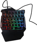 Goshyda One Handed RGB Gaming Keyboard Professional Ergonomic USB Wired Gaming Keypad with 35 Keys for Desktop Laptop Computer