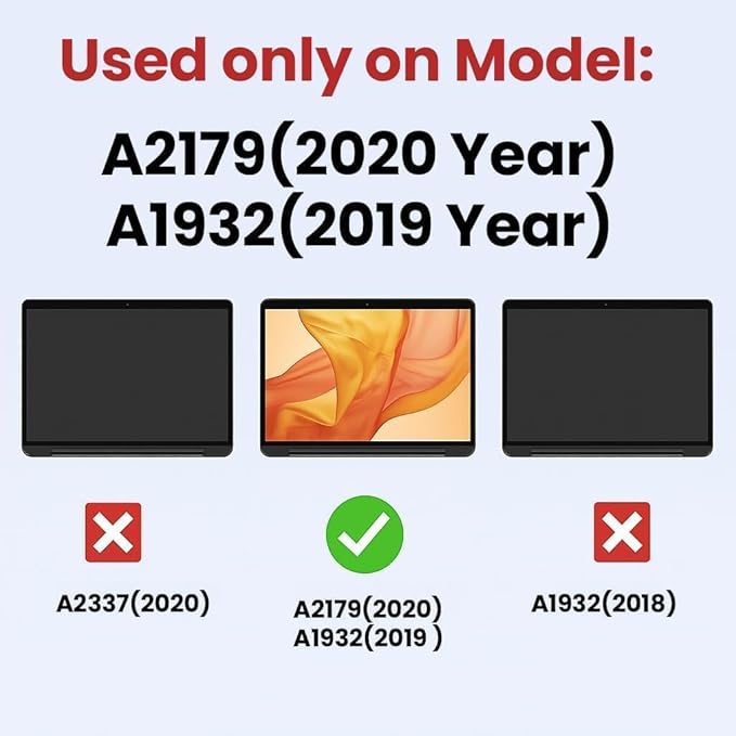 A1932 2019 Year / A2179 2020 Year Replacement Screen 13.3 for MacBook Air Retina (Model：EMC 3302 EMC 3184 MVFH2 MVFJ2 MWTJ2 MWH22) Full LCD Screen Display Assembly with Fix Kit (Silver)
