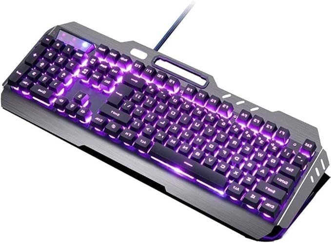 RGB Backlit Mechanical Gaming Keyboard USB Wired Gaming Keyboard Ergonomic Mechanical Keyboard for PC Gamer Computer Desktop (Black)